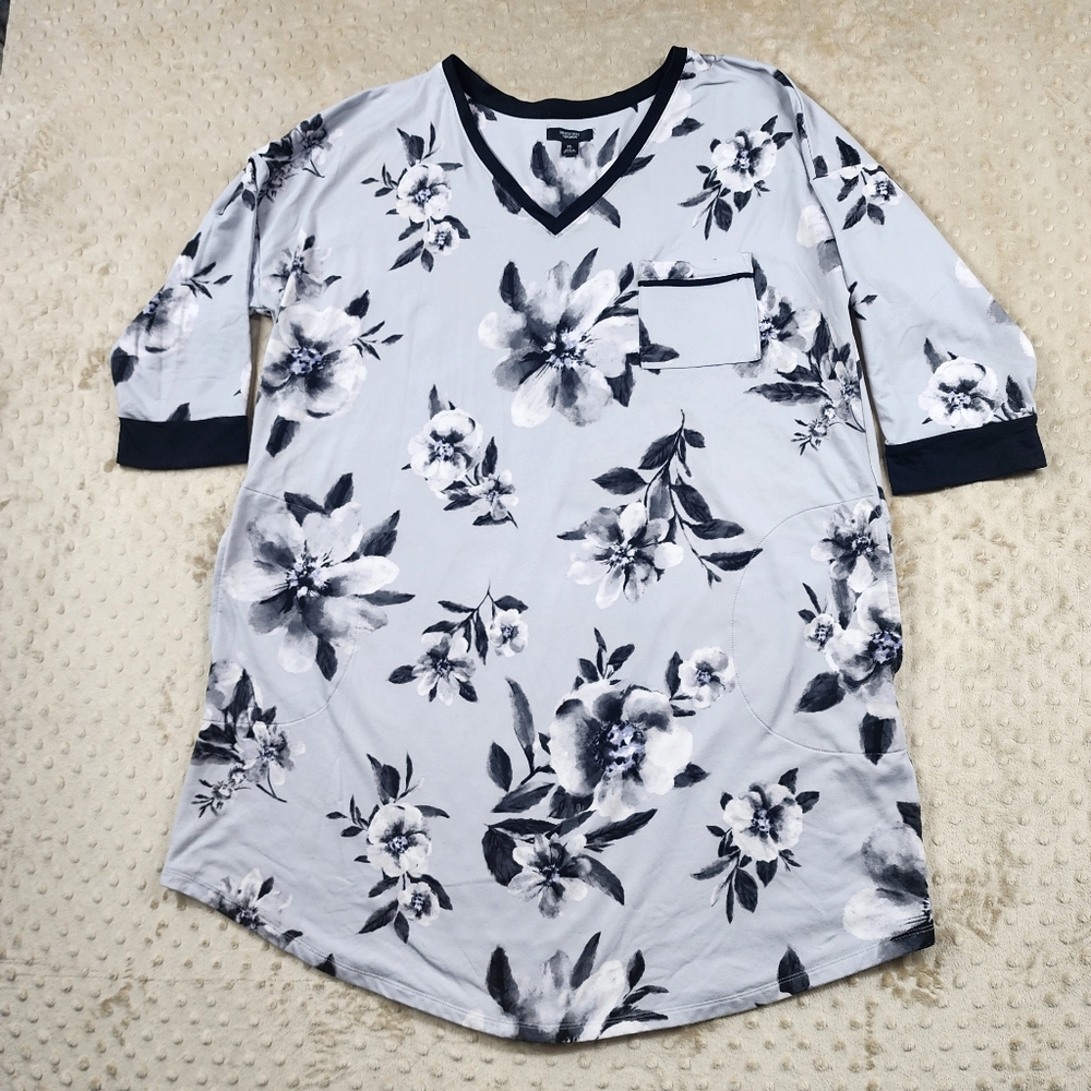 Simply Vera Vera Wang Floral Nightgown Pajama Night Shirt XL